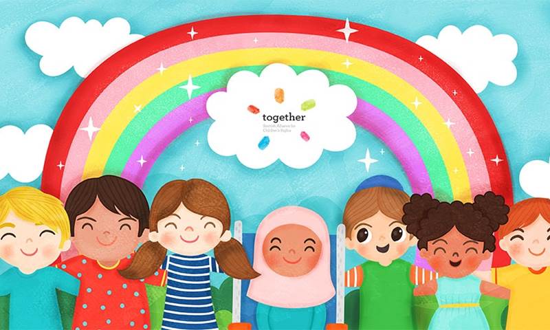 Together logo with a rainbow