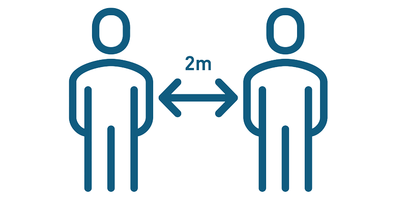 2 metres apart, social distancing sign