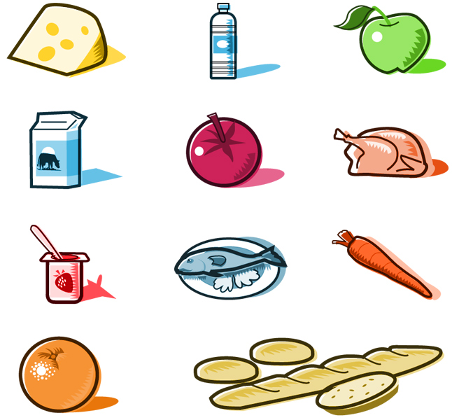 An image of several food items
