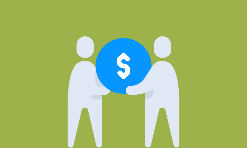 two people holding a dollar 