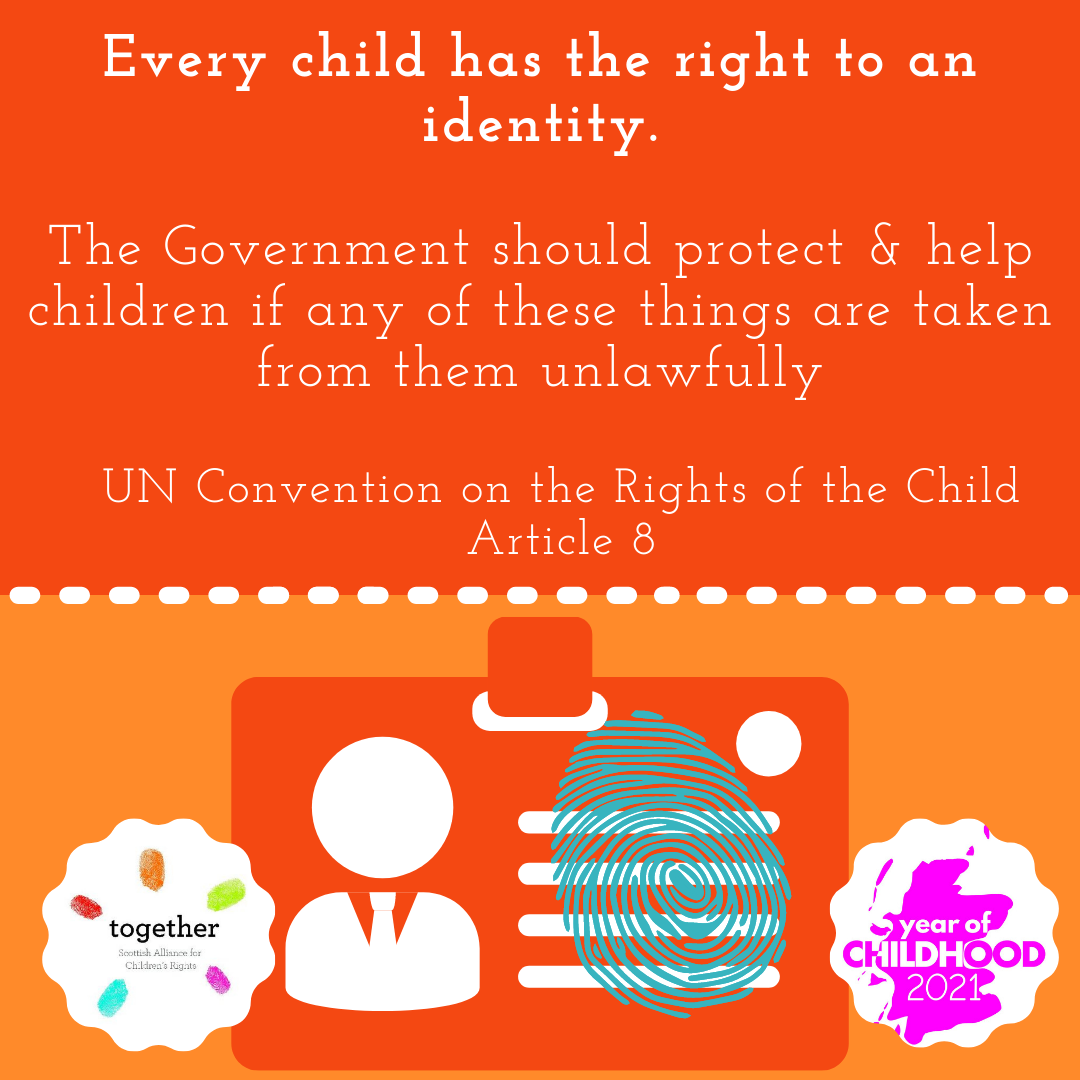 Children have a right to an identity. The governement should protect and help children if any of these things are taken from them unlawfully