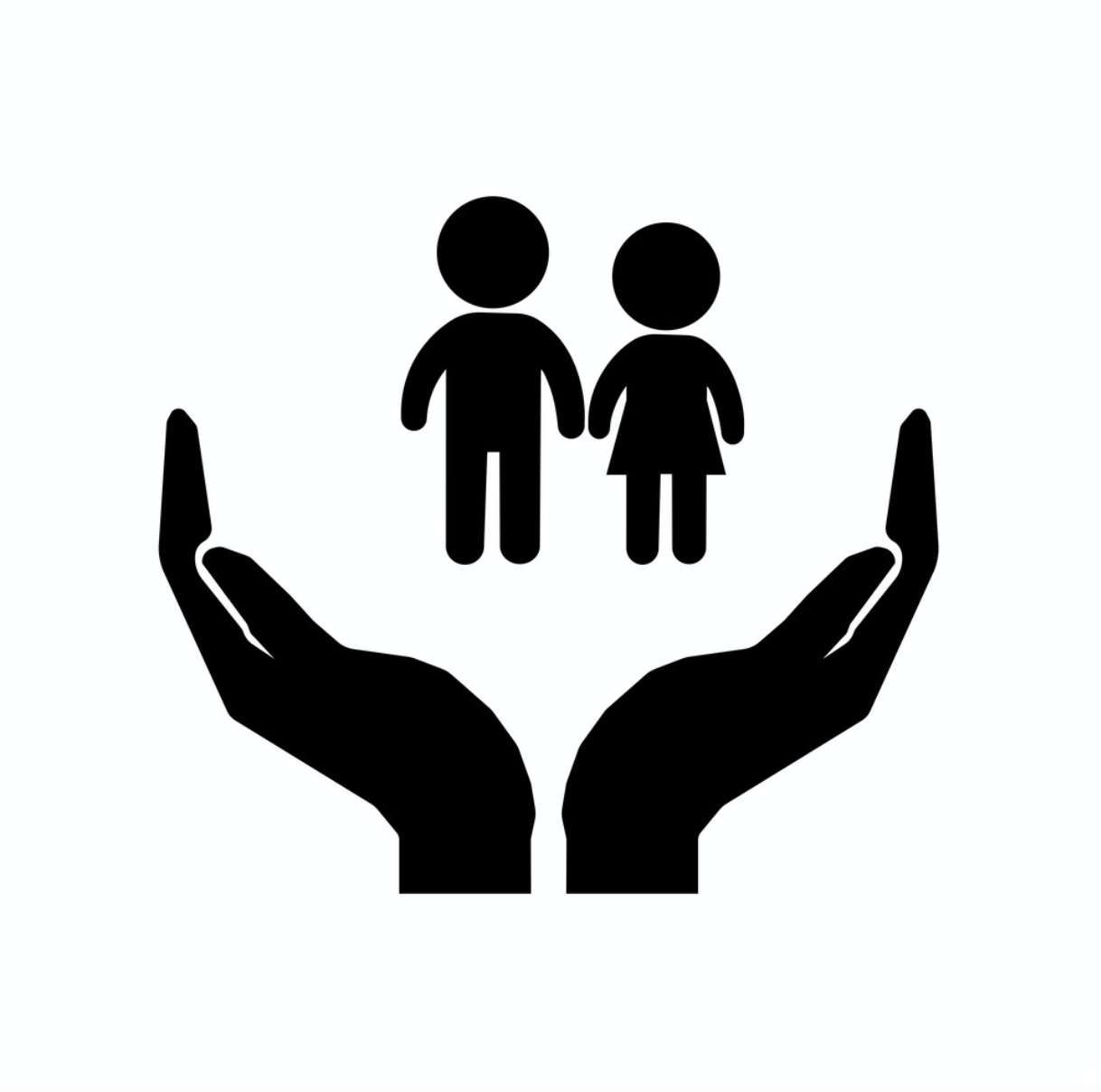 hands raising children