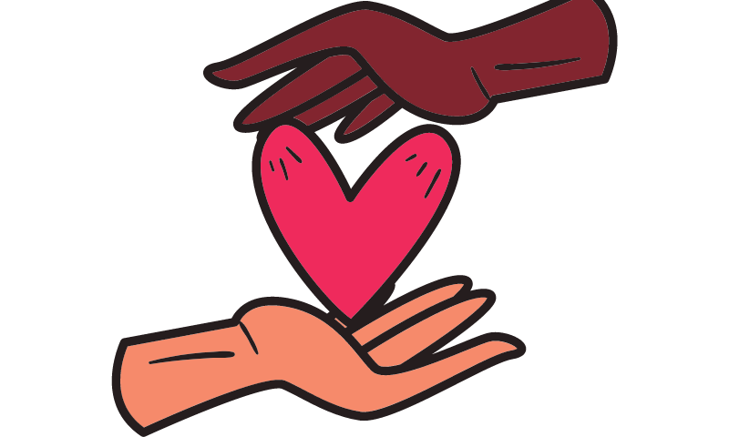 two hands holding a heart