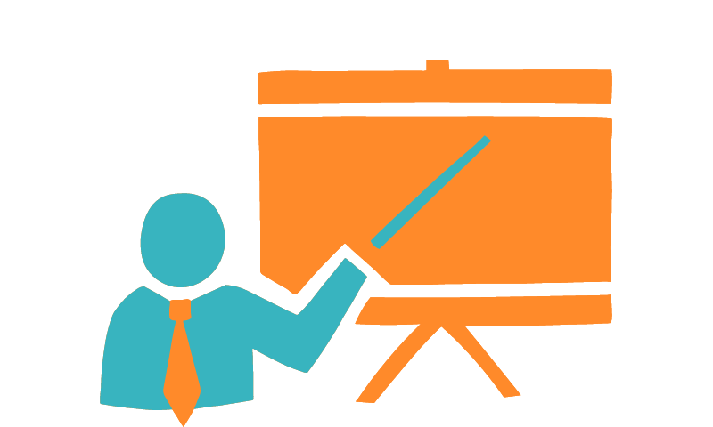 teacher pointing to the board