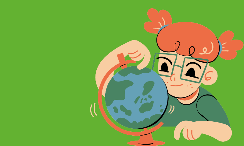 child with a globe 