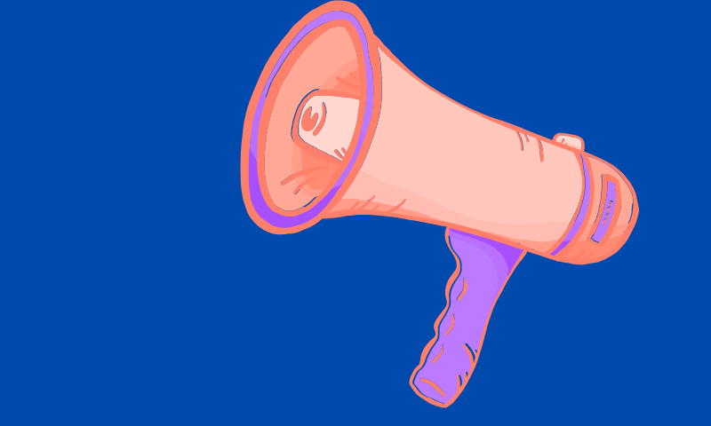 a pink megaphone
