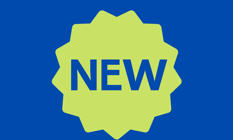 a green badge with the word 'new' on