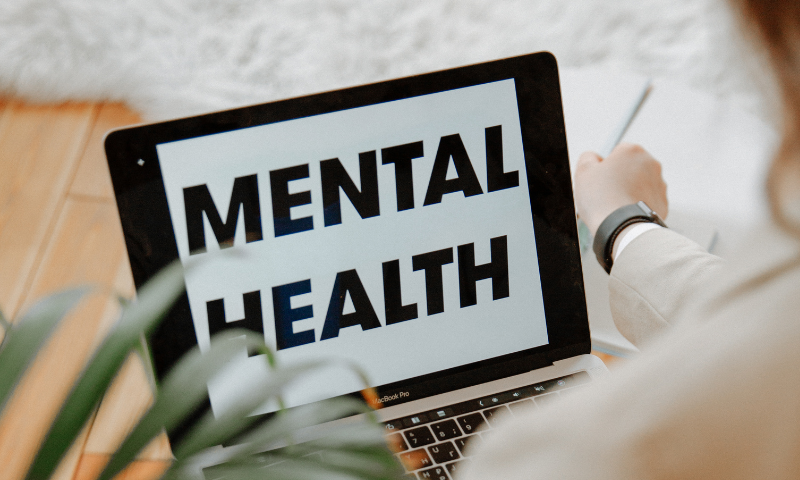 Mental health sign on an iPad