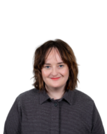 Photo of Oonagh. She has shoulder-length brown hair and is wearing a black shirt.