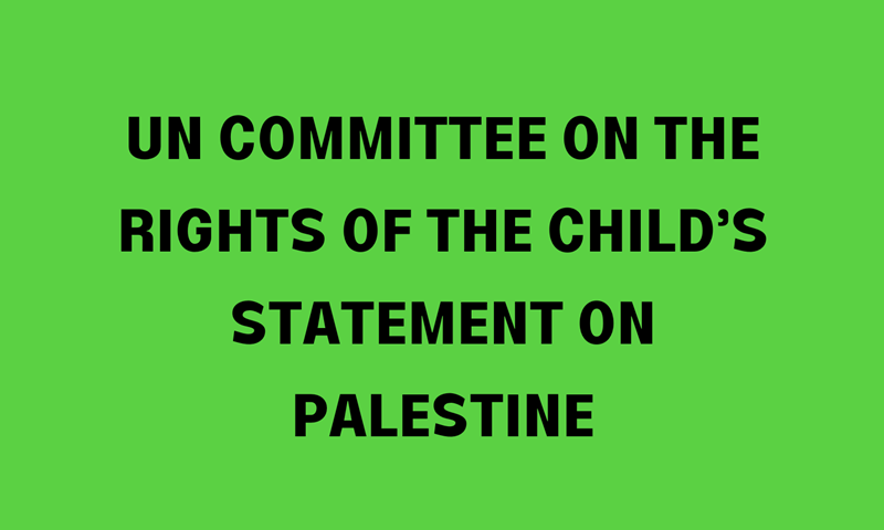UN Committee on the Rights of the Child's statement on Palestine