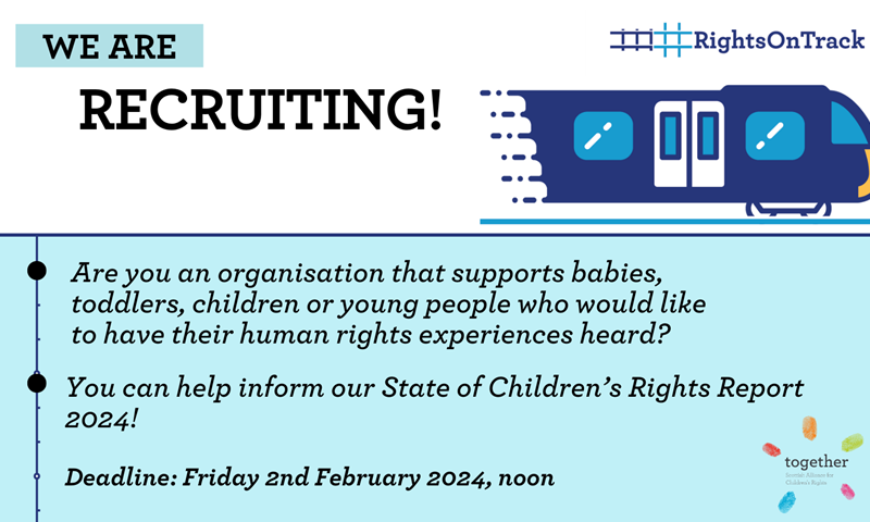No Recruiting: Are you an organisation that supports children and young people have their human rights experiences heard? You can help inform our State of Children’s Rights Report 2024! 