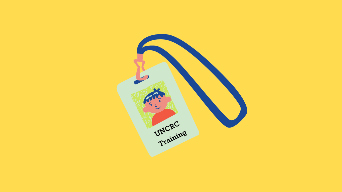 "UNCRC Training" on a lanyard 